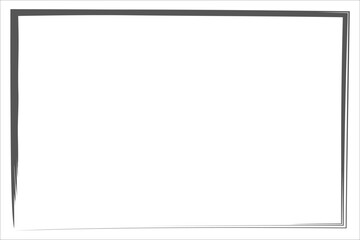 Obraz premium Grunge Rectangle Border Frame – Distressed Black Brush Stroke Outline Design EPS 10