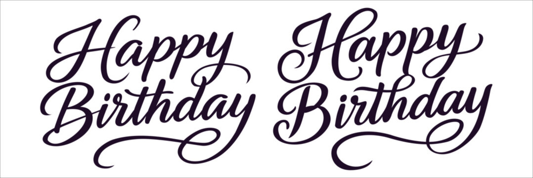 Happy Birthday Calligraphy Script, EPS 10 - Powered by Adobe