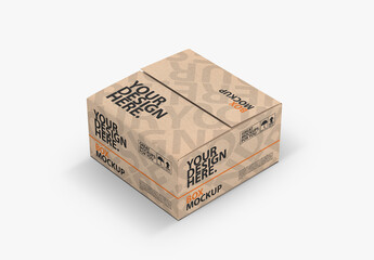 Slim Square Kraft Box packaging Mockup