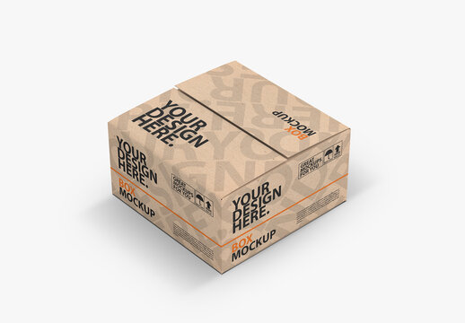 Slim Square Kraft Box packaging Mockup