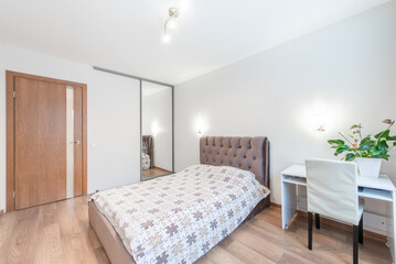 Modern Bright Home Bedroom Interior Design With Stylish Furniture and Natural Light