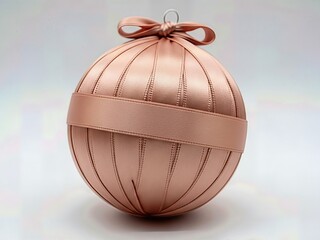 Luxury Satin Ribbon Wrapped Christmas Ball Ornament Elegant colored  Isolated Premium Product Photography