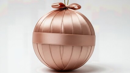 Luxury Satin Ribbon Wrapped Christmas Ball Ornament Elegant colored  Isolated Premium Product Photography