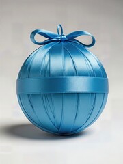 Luxury Satin Ribbon Wrapped Christmas Ball Ornament Elegant colored  Isolated Premium Product Photography