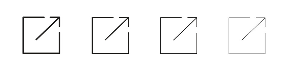 Share icon set. A collection of simple black thin strokes icons