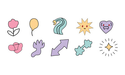 Abstract geometric shapes with vibrant color palette