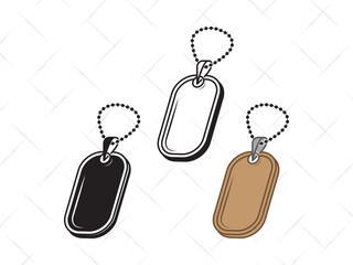 Dog Tags Army SVG, Military Dog Tag Silhouette, Soldier Tag Vector, Patriotic Clipart, US Army Dog Tag Outline for Cricut and Cutting Machines