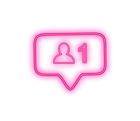 follower notification neon. follower notification bubble neon. follower notification bubble neon png.