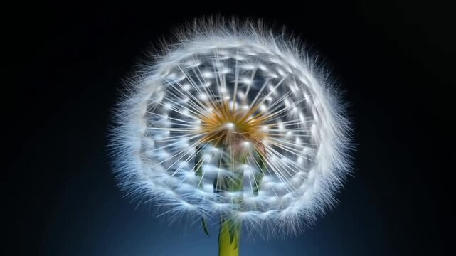 A close-up view of a dandelion seed head with delicate details and soft textures Stock Video
