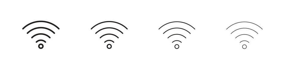 Obraz premium Wifi icon set. A collection of simple black thin strokes icons