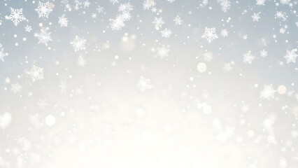 Fototapeta premium Sparkling Snowfall A Wintery Delight of Gently Falling Snowflakes and Bokeh Lights