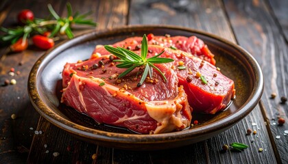 Mariniertes rohes Fleisch