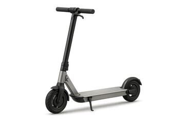 Electric scooter standing, modern urban transport vehicle, clean personal mobility, eco-friendly city commuting