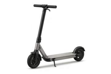 Electric scooter standing, modern urban transport vehicle, clean personal mobility, eco-friendly city commuting
