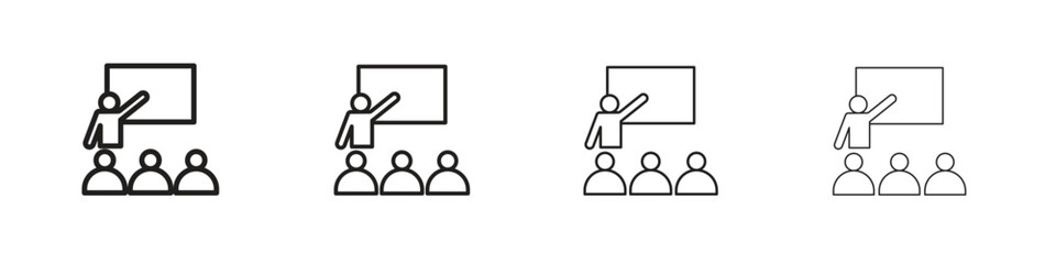 Classroom icons, Set of linear icons. Black linear palm icons © Cristiane