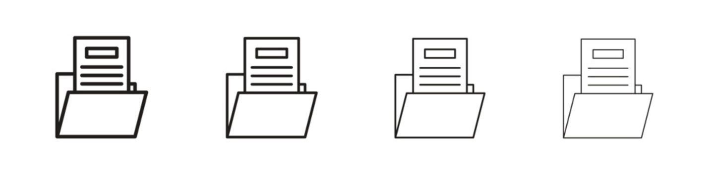 Dossier icons, Set of linear icons. Black linear palm icons