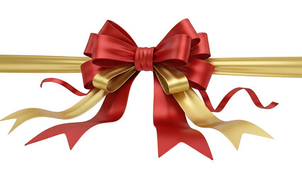 Elegant Red and Gold Ribbon Bow for Gift Wrapping and Decoration Projects