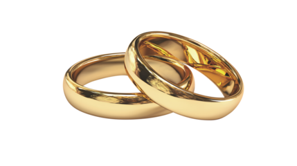 Two Gold Wedding Rings Intertwined Keywords: wedding rings, gold, jewelry, marriage, commitment