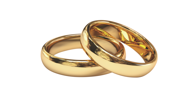 Two Gold Wedding Rings Intertwined Keywords: wedding rings, gold, jewelry, marriage, commitment - Powered by Adobe