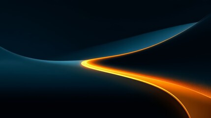 Black and orange line with a blue background. The orange line appears to be a wave or a ripple