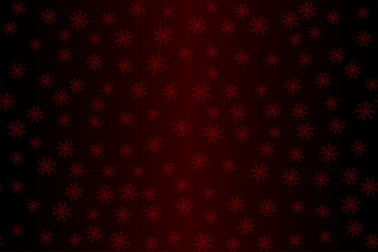 Dark red gradient snowflake seamless vector pattern