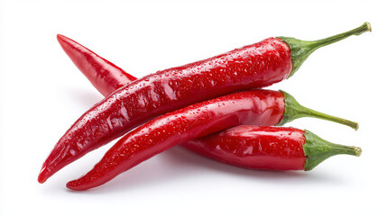Organic chili pepper isolated on a white background, with a clipping path for easy extraction and use.