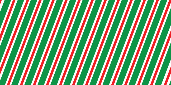 christmas candy cane diagonal stripe pattern isolated on red green white background