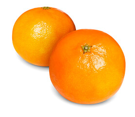Fresh tangerines isolated on white. Citrus fruit