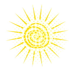 Cute doodle sun shine. Doodle sun sketch illustration. Hand drawn cute orange sun hand drawn. Not AI, Scribble doodle children drawn style. Vector illustration.