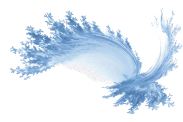 Icy frost flake dust swirl isolated on white background