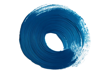 Oil paint smear in circular brush stroke isolated on white background