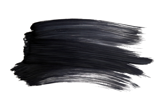 Brushstroke frame in black ink wash isolated on white background