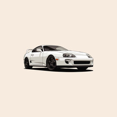 Fototapeta premium Japanese jdm sports car icon flat vector design.