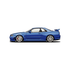 Obraz premium Japanese jdm sports car icon flat vector design.