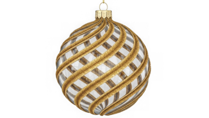 Ornate egg shaped christmas ornament isolated on transparent background