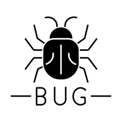 Bug debug insect icon silhouette. Editable Handicraft Customise Design.