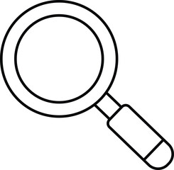 Editable stroke Magnifying glass search for ui. Handicraft Customise Design.