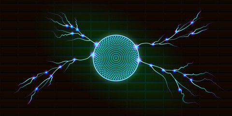 Blue binary code lines flash in a digital technology star explosion vector illustration for a space fantasy wallpaper design concept