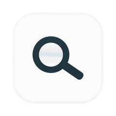 Minimalist Magnifying Glass Icon – Flat Search Button on White Background