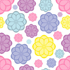 Dynamic neon floral pattern in vibrant shades of green, pink, yellow and purple. A bold repeating design perfect for apparel, activewear, packaging, kids fashion and modern surface design projects.
