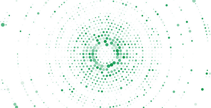 Green Soft Halftone Circle Dot Abstract Vector Background