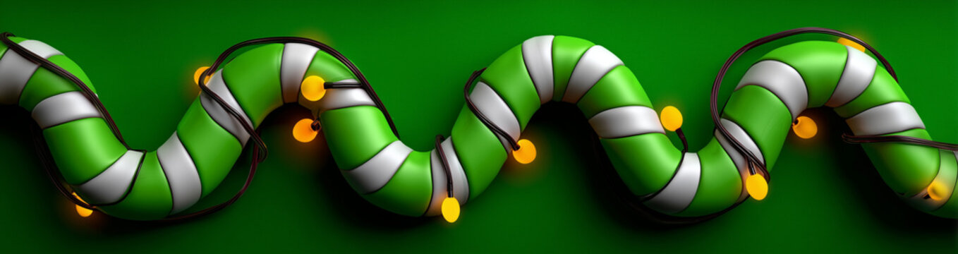 Luci di Natale su sfondo verde