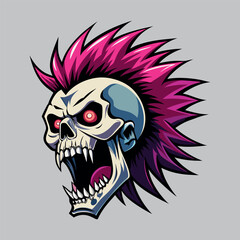 Gothic vintage skull and crossbones art illustration with tribal vector design, perfect as a death symbol, horror tattoo, or grunge rock icon for Halloween