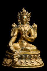 statuette dor&eacute;e de Shiva de la religion indienne