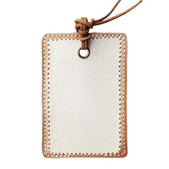 Blank White Clothing Tag with String isolated on transparent background