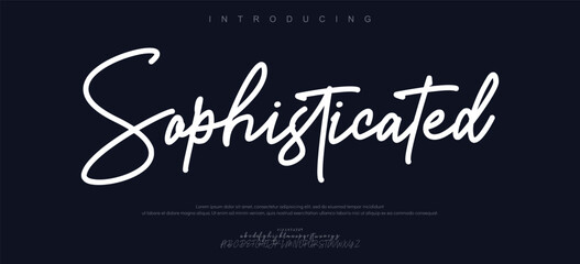 Fototapeta premium Elegant alphabet letters font and number. Classic Modern Serif Lettering Minimal Fashion. Typography decoration fonts for branding, wedding, invitations, logo. vector illustration