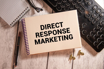 direct response marketing, text on white paper on a light background