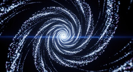 Abstract swirling vortex of light particles