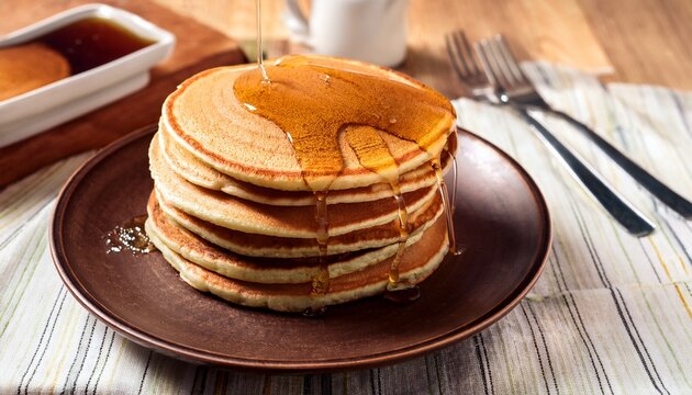 delicious golden brown pancakes breakfast food