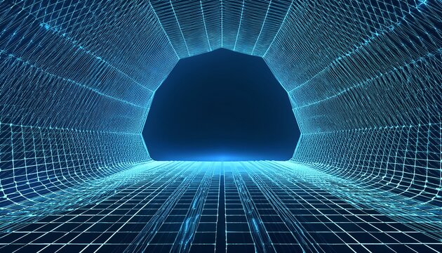 grid matrix honeycomb digital abstract cyberspace background - Powered by Adobe